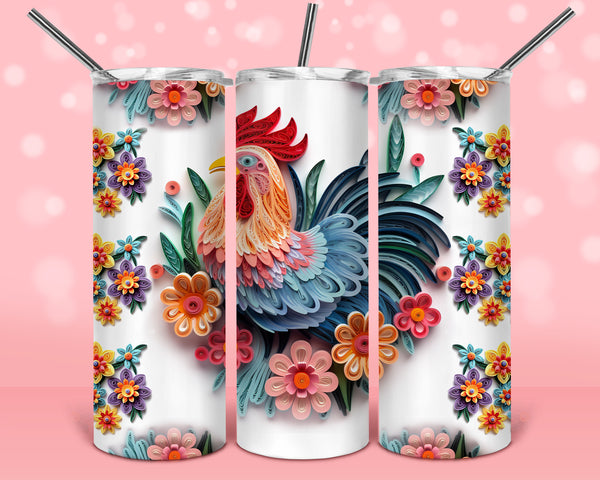Copy of 3D Colorful chicken Ready to Press Tumbler Transfer 20oz Straight and Tapered
