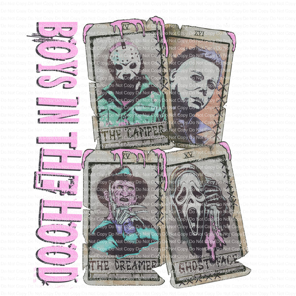 Halloween Boys in the hood  set with 3" pocket design Ready to Press sublimation transfer
