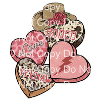 Western Valentines Day  ready to press sublimation heat transfer