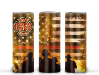 Fireman Firefighter   Ready to Press Tumbler Transfer 20oz Straight and Tapered