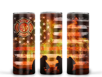 Fireman Fiirefighter Ready to Press Tumbler Transfer 20oz Straight and Tapered