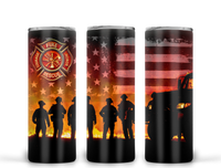 Fireman Fiirefighter Ready to Press Tumbler Transfer 20oz Straight and Tapered
