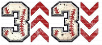 3 up 3 down Baseball Ready to Press Sublimation Transfer
