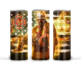 Fireman Fiirefighter Ready to Press Tumbler Transfer 20oz Straight and Tapered