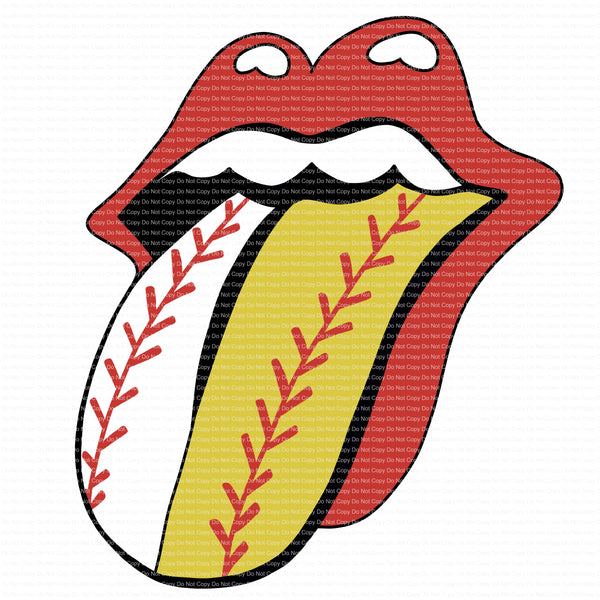 Baseball softball split tongue Ready to Press Sublimation Transfer