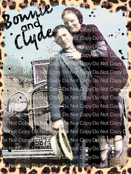 Bonnie and Clyde Ready to press sublimation heat transfer