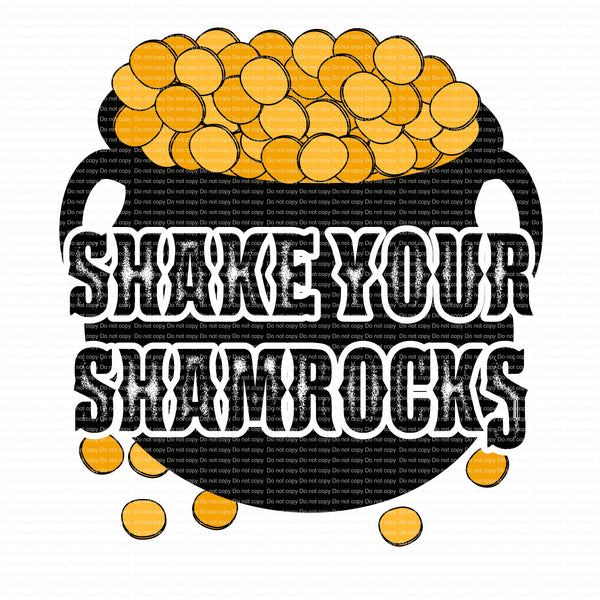 Shake your shamrocks St Patricks day ready to press sublimation heat transfer