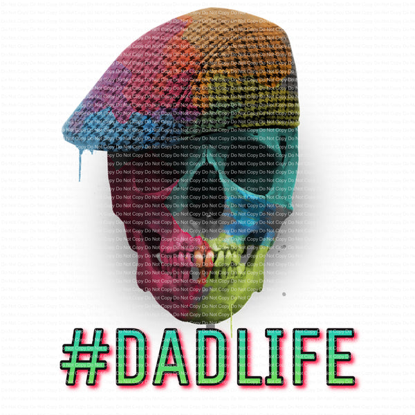 Cool skull Dad Life Ready  Press Sublimation heat transfer fathes Day hipster