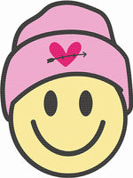 Happy Face with beanie smile Valentinesnday  ready to press sublimation transfer
