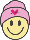 Happy Face with beanie smile Valentinesnday  ready to press sublimation transfer