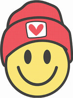 Happy Face with beanie smile Valentinesnday  ready to press sublimation transfer
