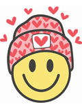 Happy Face with beanie smile Valentinesnday  ready to press sublimation transfer