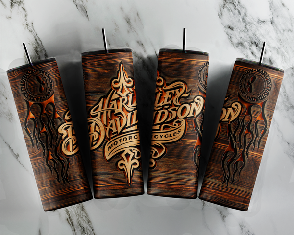 Classic Motorcycle Ready to Press Tumbler Transfer 20oz Straight and Tapered