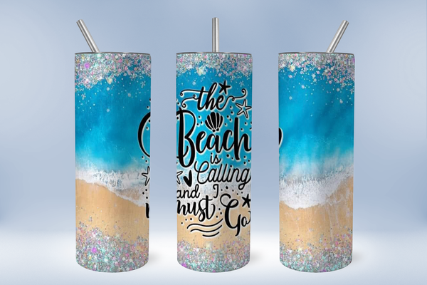 The beach is calling tumbler Ready to Press Tumbler Transfer 20oz Straight and Tapered