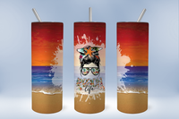 Messy Bun Beach Life 20oz sublimation transfer ready to press