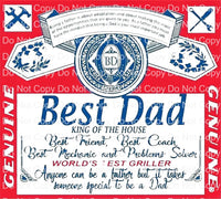Best Dad drinking fathers day Ready  Press Sublimation heat transfer