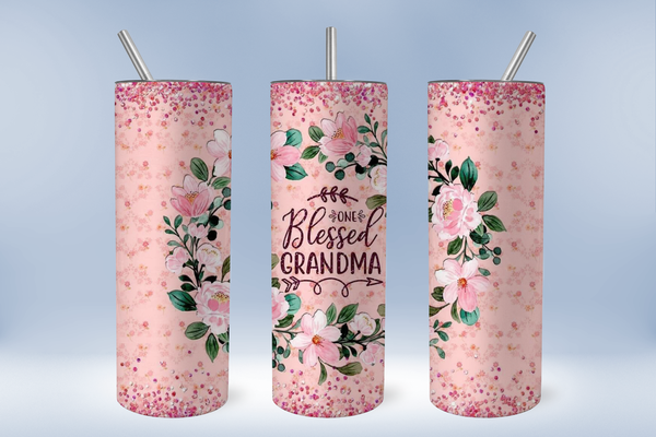 Blessed Grandma 20oz sublimationtumbler transfer ready to press