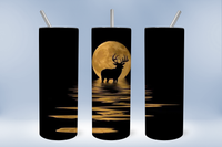 Deer silhouette 20oz sublimation tumbler transfer ready to press mens hunting