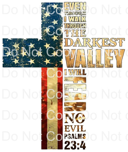 Split Flag bible verse cross Psalms Ready to press sublimation heat transfer