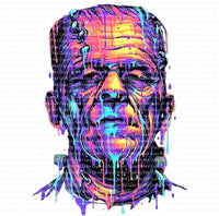 Frankenstein Blowing Bubble Ready to Press Sublimation Transfer