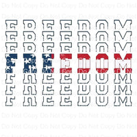 Freedom stacked ready to press sublimation transfer patriotic