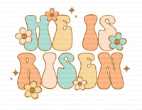 Easter Retro colors He is Risen ready to press sublimation heat transfer