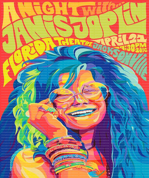 Janis1960-1970 psychadelic rock singer event poster Ready to press sublimation transfer