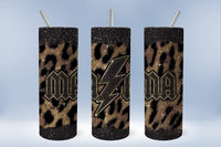 Mama black glitter sublimation tumbler transfer ready to press