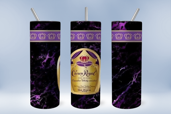 Purple Velvet crown sublimation tumbler transfer ready to press 20 oz skinny tapered