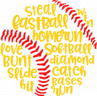 Softball Word art  Ready to Press Sublimation Transfer