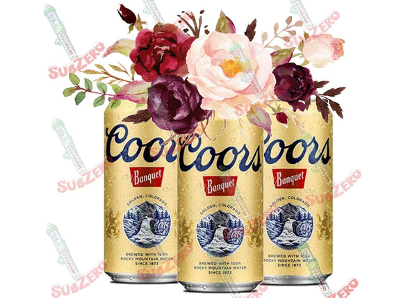 Sublimation Transfer Sublimation Prints BOHO Coors Banquet Beer with flowers Ready to press sublimation heat transfer Subzero Sublimations