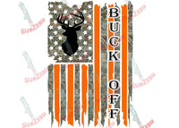 Sublimation Prints Buck off camo flag with deer head Ready to press sublimation heat transfer Subzero Sublimations