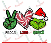 Sublimation Transfer Sublimation Prints Peace Love Gr*nch ready to press sublimation heat transfer Subzero Sublimations