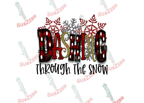 Sublimation Transfer Sublimation Prints Dashing through the snow  Christmas ready to press sublimation heat transfer buffalo plaid Subzero Sublimations