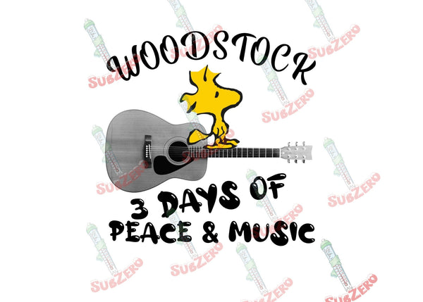 Sublimation Transfer Sublimation Prints Woodstock 3 days of peace and music ready to press sublimation transfer for shirt makers DIY heat transfer Subzero Sublimations