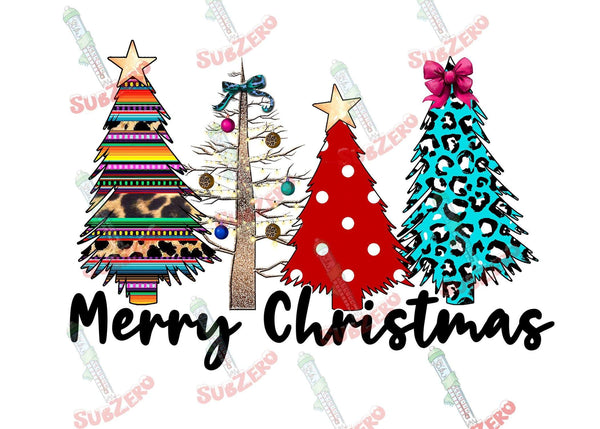 Sublimation Transfer Sublimation Prints Mrry  Christmas Trees ready to press sublimation heat transfer Subzero Sublimations