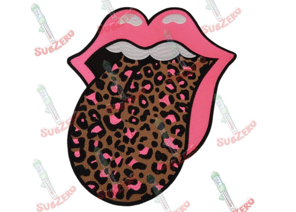 Sublimation Prints Pink RS lips pink leopard tongue sublimation transfer for shirt makers DIY heat transfer Subzero Sublimations