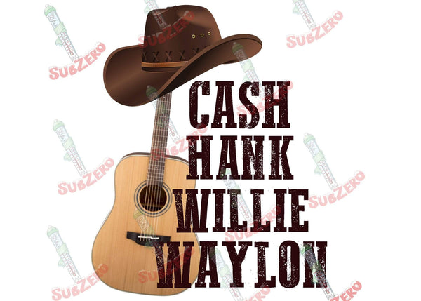 Sublimation Transfer Sublimation Prints Cash Hank Willie and Waylon  Ready to press sublimation transfer Subzero Sublimations