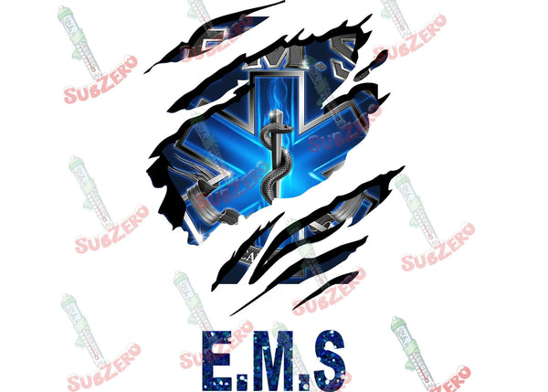 Sublimation Transfer Sublimation Prints EMS first responder 3d ripped look Ready to press sublimation heat transfer Subzero Sublimations