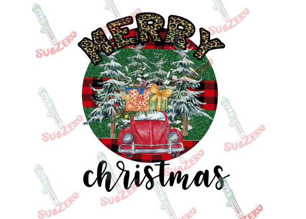 Sublimation Transfer Sublimation Prints Merry Christmas VW Bug ready to press sublimation transfer Subzero Sublimations