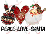 Sublimation Transfer Sublimation Prints Peace Love Santa ready to press sublimation heat transfer Subzero Sublimations