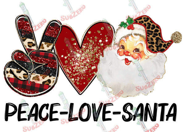 Sublimation Transfer Sublimation Prints Peace Love Santa ready to press sublimation heat transfer Subzero Sublimations