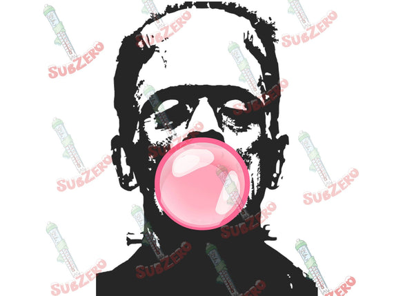 Sublimation Transfer Sublimation Prints Frankenstein Blowing Bubble Ready to Press Sublimation Transfer Subzero Sublimations
