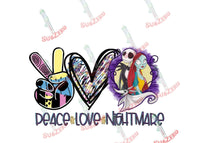 Sublimation Transfer Sublimation Prints Halloween Peace Love Nightmare  sublimation transfer  Nightmare before Christmas Jack Halloween  Classic Movie Subzero Sublimations