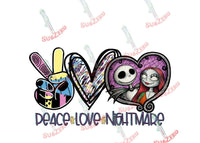 Sublimation Transfer Sublimation Prints Halloween Peace Love Nightmare  sublimation transfer  Nightmare before Christmas Jack Halloween  Classic Movie Subzero Sublimations