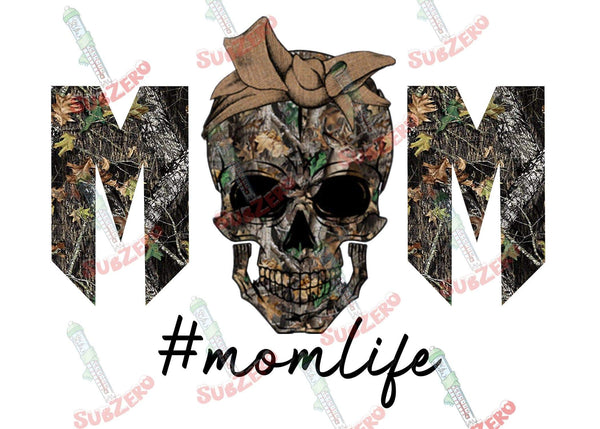 Sublimation Transfer Sublimation Prints Camo Messy bun Skull  # Mom Life Ready  to press sublimation transfers Subzero Sublimations