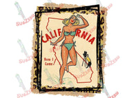 Sublimation Transfer Sublimation Prints State Vintage pin up girl postcard ready to press sublimation transfer Subzero Sublimations