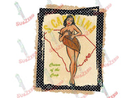 Sublimation Transfer Sublimation Prints State Vintage pin up girl postcard ready to press sublimation transfer Subzero Sublimations