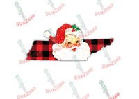 Sublimation Transfer Sublimation Prints Tennessee Buffalo Plaid print State with Santa ready to press sublimation transfer Santa Clause Christmas St Nicholas Subzero Sublimations