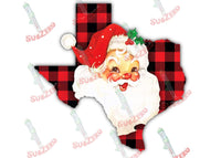 Sublimation Transfer Sublimation Prints Texas Buffalo plaid print State with Santa  ready to press sublimation transfer Santa Clause Christmas St Nicholas Subzero Sublimations